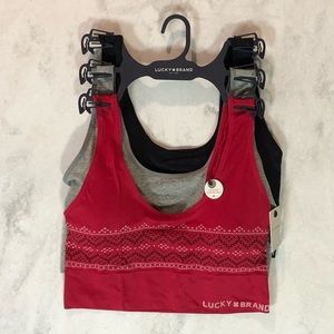NWT Lucky Brand 3 Pack Seamless Logo Bra